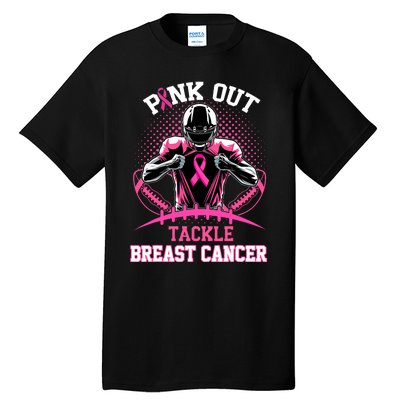 Out Tackle Breast Cancer Awareness American Football Tall T-Shirt