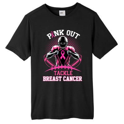 Out Tackle Breast Cancer Awareness American Football Tall Fusion ChromaSoft Performance T-Shirt