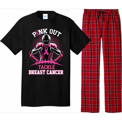 Out Tackle Breast Cancer Awareness American Football Pajama Set