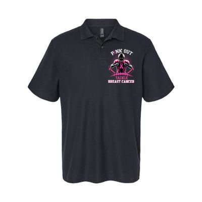 Out Tackle Breast Cancer Awareness American Football Softstyle Adult Sport Polo