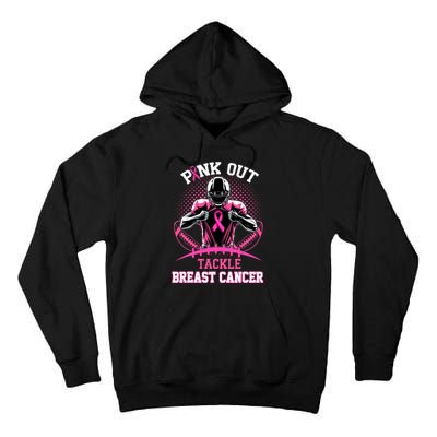 Out Tackle Breast Cancer Awareness American Football Tall Hoodie