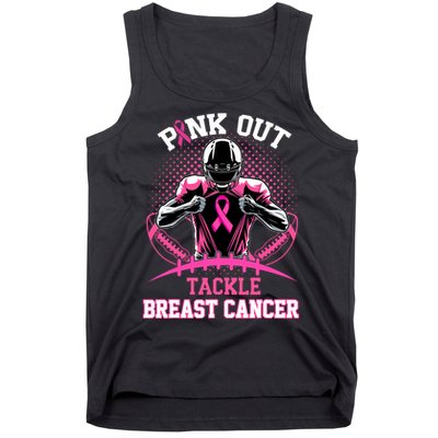 Out Tackle Breast Cancer Awareness American Football Tank Top