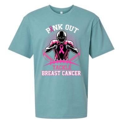 Out Tackle Breast Cancer Awareness American Football Sueded Cloud Jersey T-Shirt