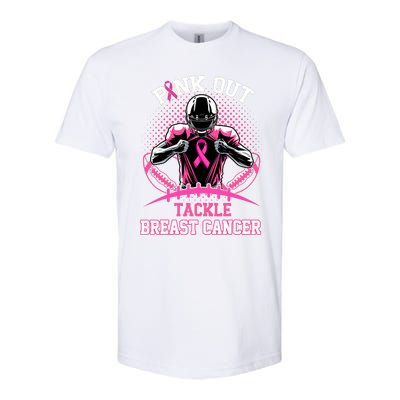 Out Tackle Breast Cancer Awareness American Football Softstyle CVC T-Shirt