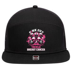 Out Tackle Breast Cancer Awareness American Football 7 Panel Mesh Trucker Snapback Hat