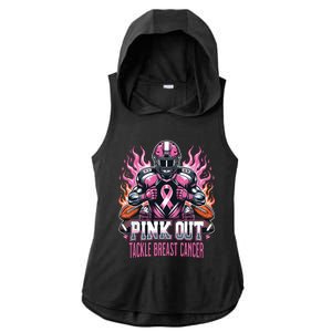 Out Tackle Breast Cancer Awareness American Football Ladies PosiCharge Tri-Blend Wicking Draft Hoodie Tank