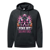 Out Tackle Breast Cancer Awareness American Football Performance Fleece Hoodie