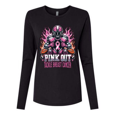 Out Tackle Breast Cancer Awareness American Football Womens Cotton Relaxed Long Sleeve T-Shirt