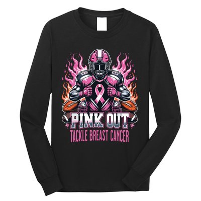 Out Tackle Breast Cancer Awareness American Football Long Sleeve Shirt