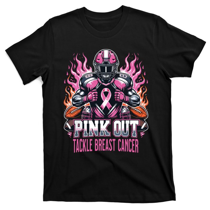 Out Tackle Breast Cancer Awareness American Football T-Shirt