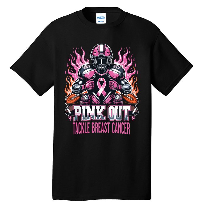 Out Tackle Breast Cancer Awareness American Football Tall T-Shirt