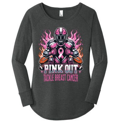 Out Tackle Breast Cancer Awareness American Football Women's Perfect Tri Tunic Long Sleeve Shirt