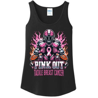 Out Tackle Breast Cancer Awareness American Football Ladies Essential Tank