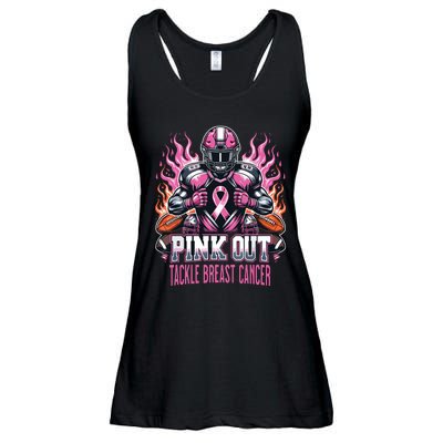 Out Tackle Breast Cancer Awareness American Football Ladies Essential Flowy Tank