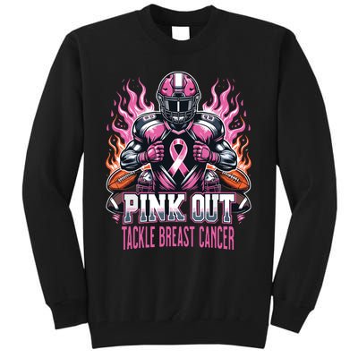 Out Tackle Breast Cancer Awareness American Football Tall Sweatshirt