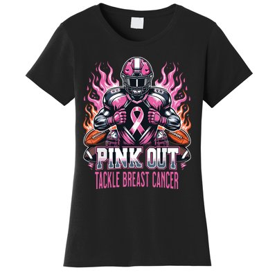 Out Tackle Breast Cancer Awareness American Football Women's T-Shirt