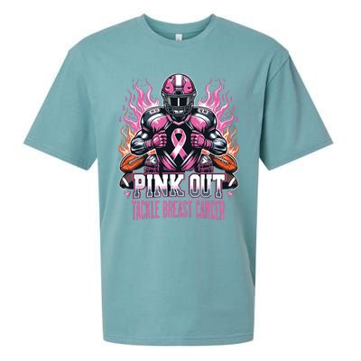 Out Tackle Breast Cancer Awareness American Football Sueded Cloud Jersey T-Shirt