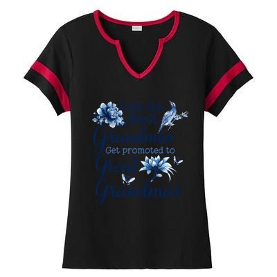 Only The Best Grandmas Get Promoted To Great Grandmas Gift Ladies Halftime Notch Neck Tee