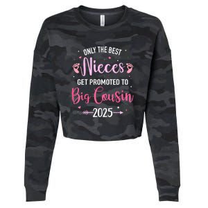 Only The Best Nieces Get Promoted To Big Cousin 2025 Gift Cropped Pullover Crew