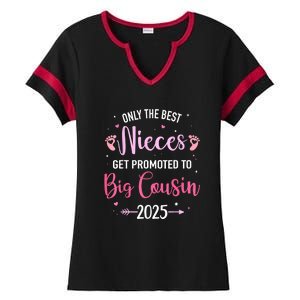 Only The Best Nieces Get Promoted To Big Cousin 2025 Gift Ladies Halftime Notch Neck Tee