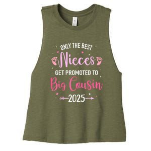 Only The Best Nieces Get Promoted To Big Cousin 2025 Gift Women's Racerback Cropped Tank