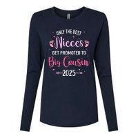 Only The Best Nieces Get Promoted To Big Cousin 2025 Gift Womens Cotton Relaxed Long Sleeve T-Shirt