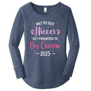 Only The Best Nieces Get Promoted To Big Cousin 2025 Gift Women's Perfect Tri Tunic Long Sleeve Shirt