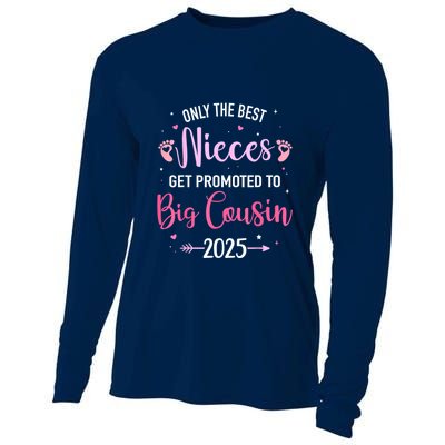 Only The Best Nieces Get Promoted To Big Cousin 2025 Gift Cooling Performance Long Sleeve Crew