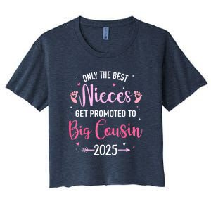 Only The Best Nieces Get Promoted To Big Cousin 2025 Gift Women's Crop Top Tee