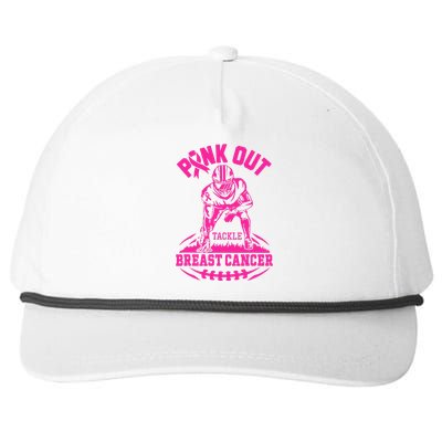 Out Tackle Breast Cancer Awareness Football Snapback Five-Panel Rope Hat