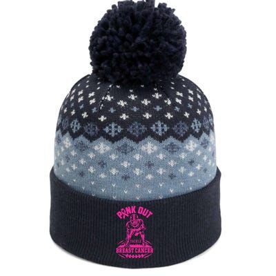 Out Tackle Breast Cancer Awareness Football The Baniff Cuffed Pom Beanie