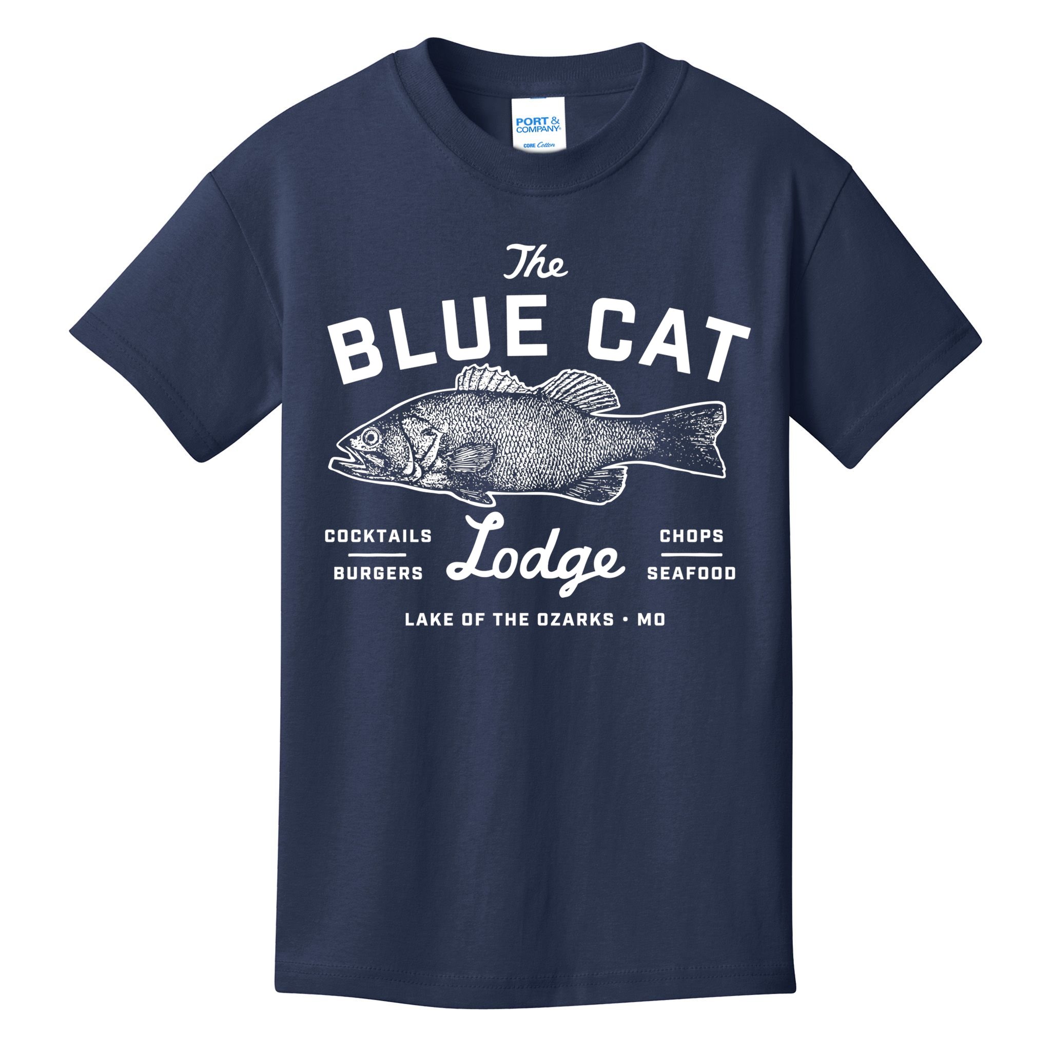 Ozark The Blue Cat Lodge Missouri Kids T-Shirt