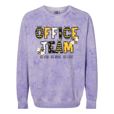 Office Team Bee Kind Brave Believe Colorblast Crewneck Sweatshirt