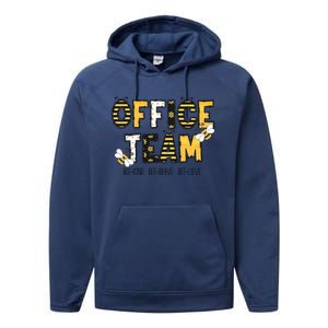 Office Team Bee Kind Brave Believe Performance Fleece Hoodie