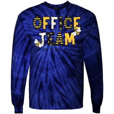 Office Team Bee Kind Brave Believe Tie-Dye Long Sleeve Shirt