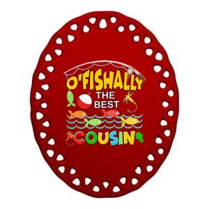 Ofishally The Best Cousin Fisherwoman Cute Fishing Ceramic Oval Ornament