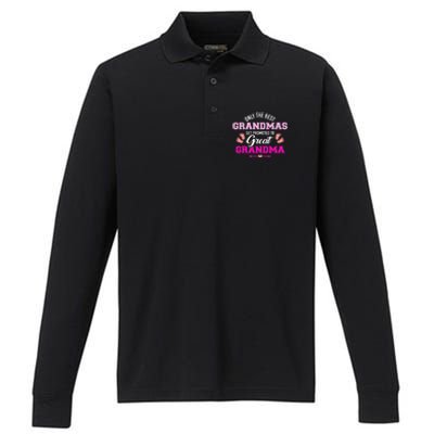 Only The Best Grandmas Get Promoted To Great Grandma TShirt Performance Long Sleeve Polo