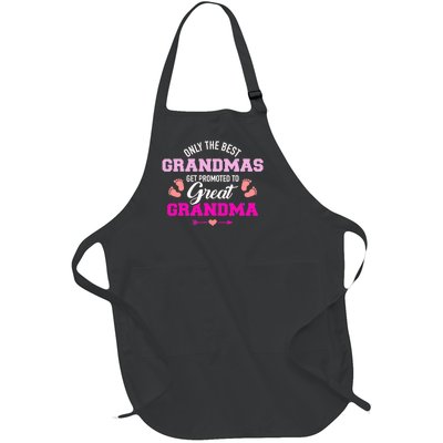 Only The Best Grandmas Get Promoted To Great Grandma TShirt Full-Length Apron With Pockets