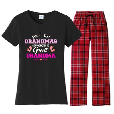 Only The Best Grandmas Get Promoted To Great Grandma TShirt Women's Flannel Pajama Set