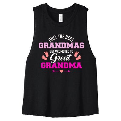 Only The Best Grandmas Get Promoted To Great Grandma TShirt Women's Racerback Cropped Tank