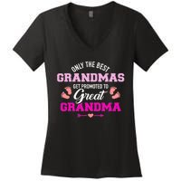 Only The Best Grandmas Get Promoted To Great Grandma TShirt Women's V-Neck T-Shirt