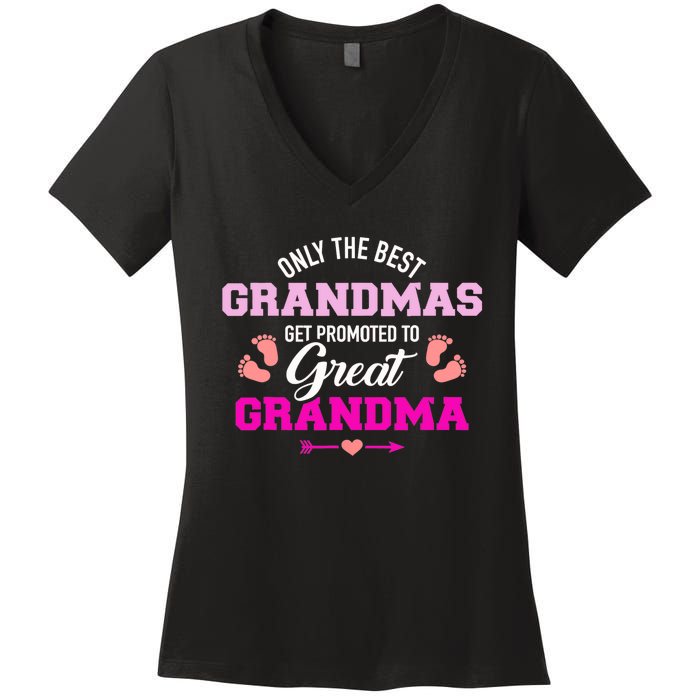 Only The Best Grandmas Get Promoted To Great Grandma TShirt Women's V-Neck T-Shirt