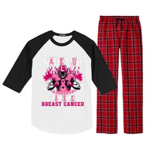 Out Tackle Breast Cancer Awareness Usa Football Mom Raglan Sleeve Pajama Set