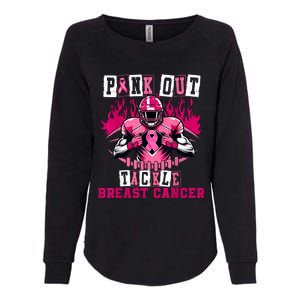 Out Tackle Breast Cancer Awareness Usa Football Mom Womens California Wash Sweatshirt