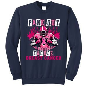 Out Tackle Breast Cancer Awareness Usa Football Mom Sweatshirt