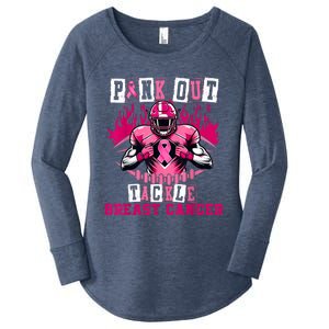 Out Tackle Breast Cancer Awareness Usa Football Mom Women's Perfect Tri Tunic Long Sleeve Shirt