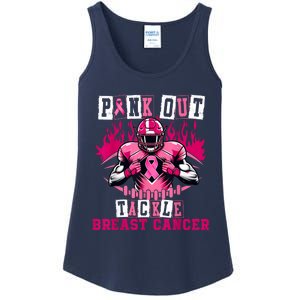 Out Tackle Breast Cancer Awareness Usa Football Mom Ladies Essential Tank