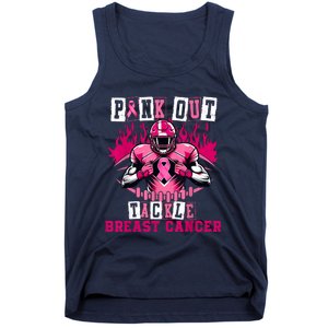 Out Tackle Breast Cancer Awareness Usa Football Mom Tank Top