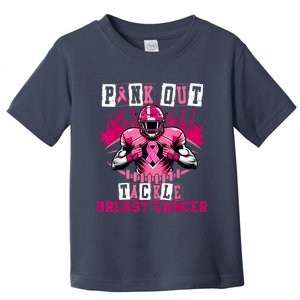 Out Tackle Breast Cancer Awareness Usa Football Mom Toddler T-Shirt