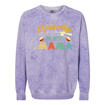 Ofishally The Best Mama Fisherwoman Cute Mom Fishing Gift Colorblast Crewneck Sweatshirt